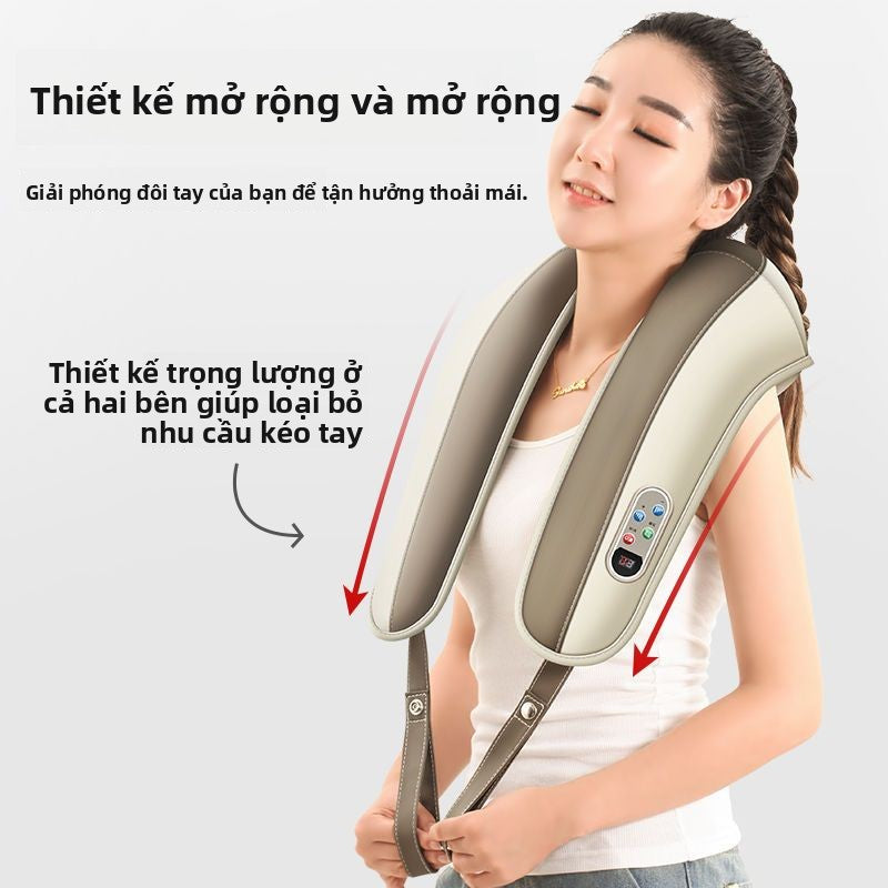 massage cổ vai Lechen đa chức năng đánh massage cổ vai Le massage khăn choàng cổ vai thắt lưng đánh lưng cổ đốt sốn