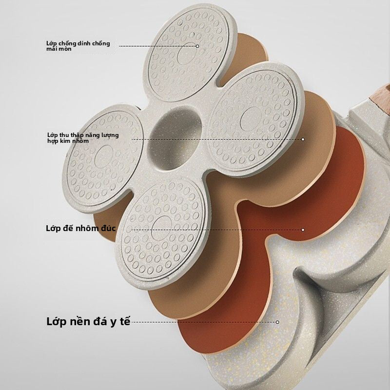 Chảo  đáy phẳng đá lúa mạch không dính nồi gia đình 3 trong 1 bít tết nồi