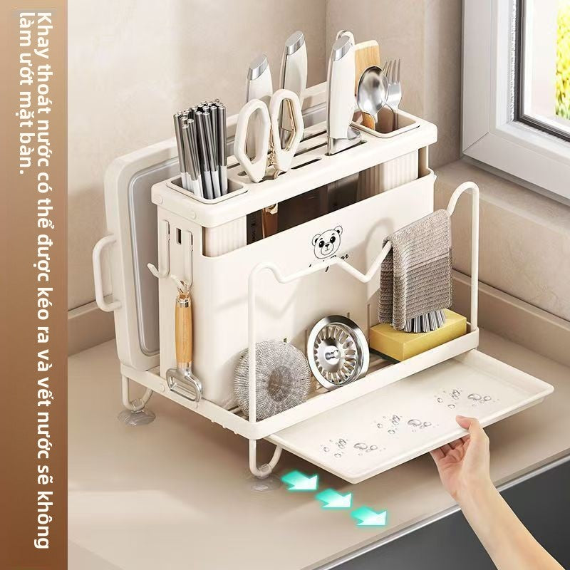 giá đỡ dao nhà bếp Mẫu mới nhẹ sang trọng đũa treo tường giá đỡ dao nhà bếp đa chức năng lưu trữ dao đục lỗ gia đình lư