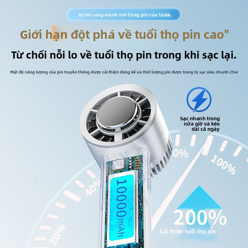 Quạt cầm tay ngoài trời di động xách tay mới làm mát đá chườm phun051