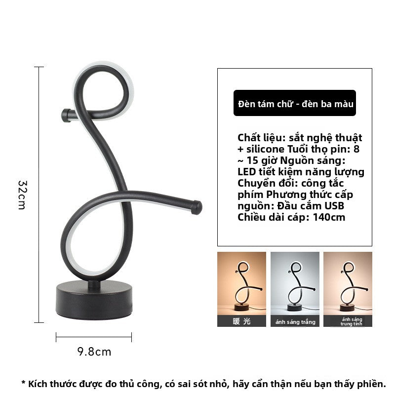 Đèn bàn Bắc Âu đèn đầu giường phòng ngủ đèn LED sáng tạo cá tính thanh không khí đèn ins gió giá trị