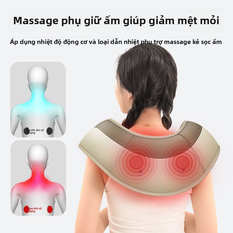 massage cổ vai Lechen đa chức năng đánh massage cổ vai Le massage khăn choàng cổ vai thắt lưng đánh lưng cổ đốt sốn
