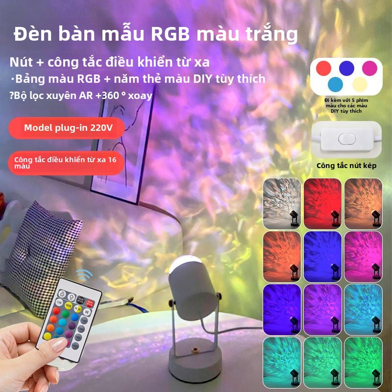 Đèn bàn sóng nước đỏ Omei Younet xoay tâm trạng