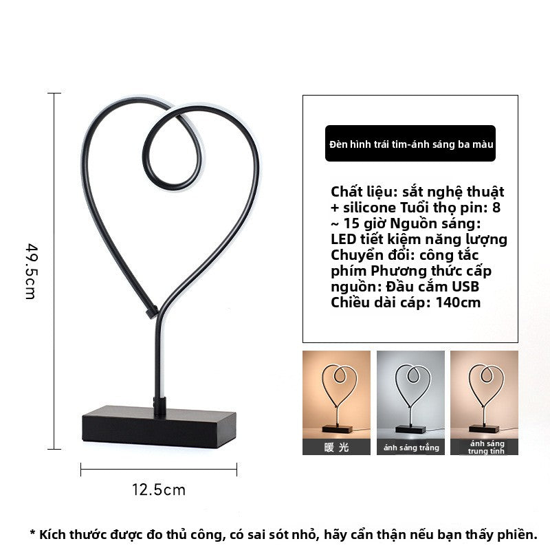 Đèn bàn Bắc Âu đèn đầu giường phòng ngủ đèn LED sáng tạo cá tính thanh không khí đèn ins gió giá trị