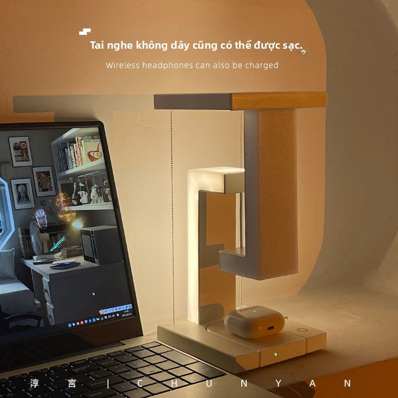 đèn bàn điện thoại di động sạc không dây đèn ngủ nhỏ quà tặng sáng tạo phòng