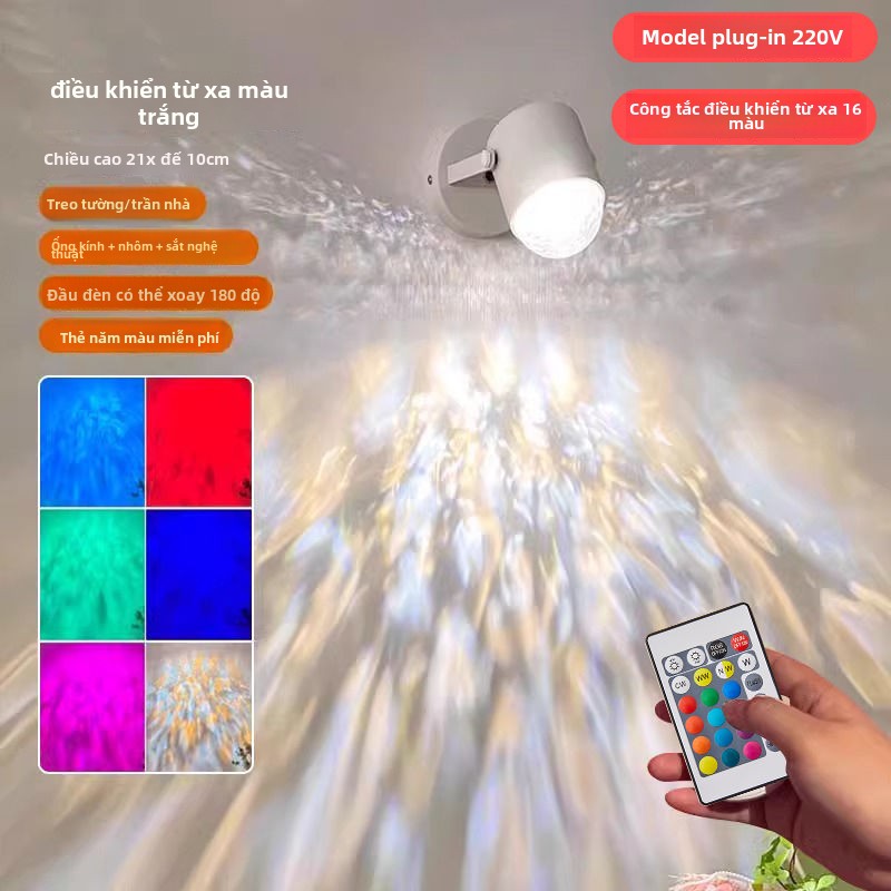 Đèn bàn sóng nước đỏ Omei Younet xoay tâm trạng