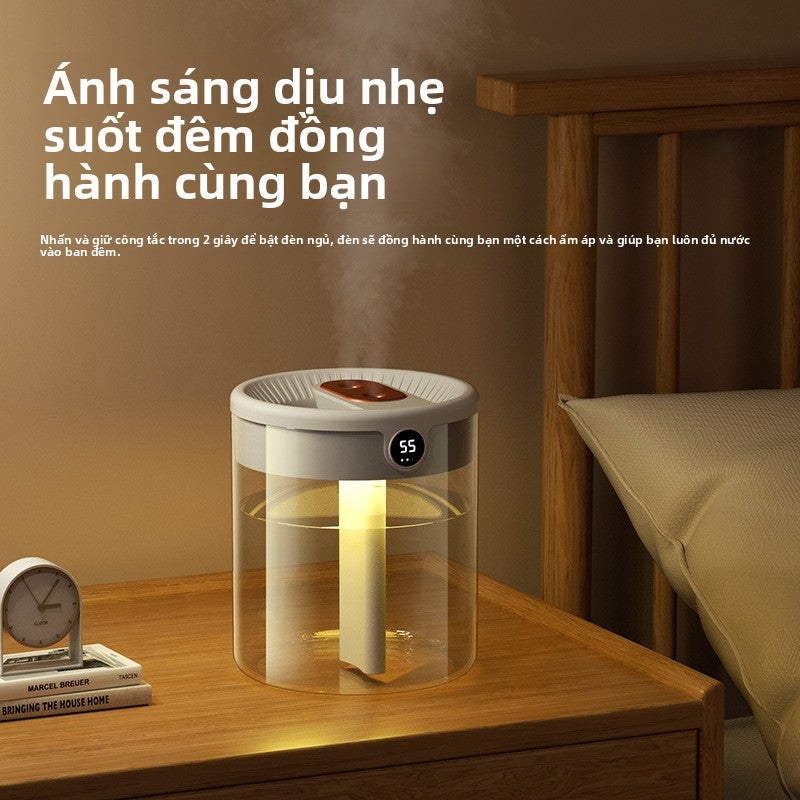 Máy tạo độ ẩm không khí Trang chủ Âm thanh nhẹ 2L Máy phun sương công suất lớn cho phụ nữ mang thai,