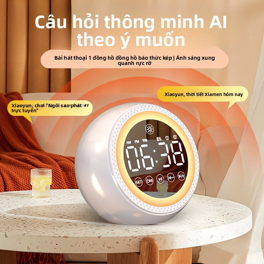 đồng hồ báo thức  kèm loa bluetooth Đa chức năng AI thông minh thoại đồng hồ báo thức loa bluetooth dành riêng cho sinh viên loa siêu tr