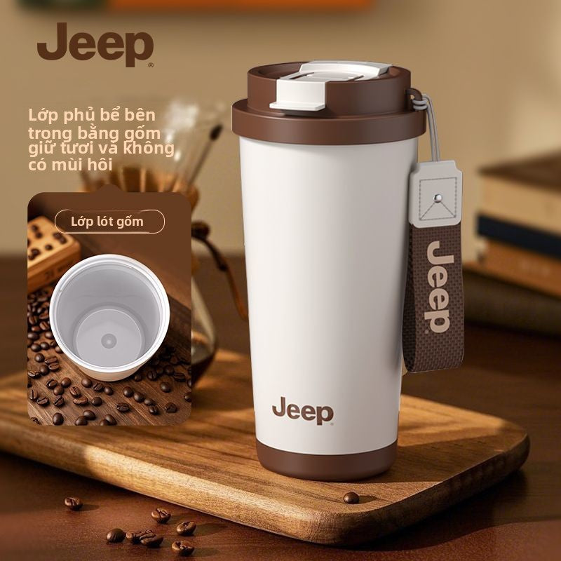 Cốc giữ nhiệt JEEP cốc cà phê mật bên trong bằng gốm nhân viên văn phòng nữ giá trị màu sắc cao đi k