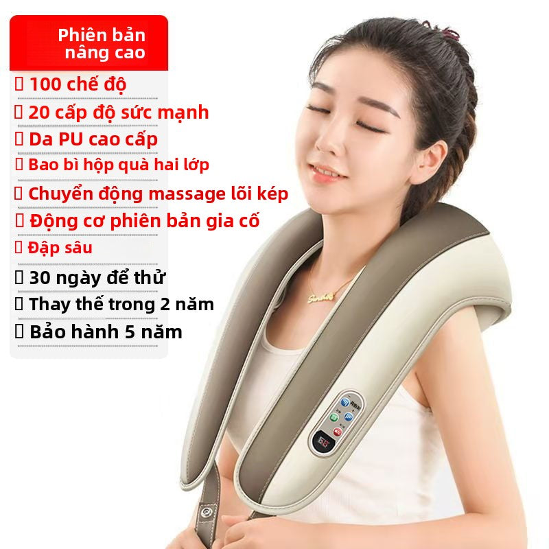 Máy massage  đa chức năng đánh massage cổ vai Le massage khăn choàng cổ vai thắt lưng đánh lưng cổ đốt sốn