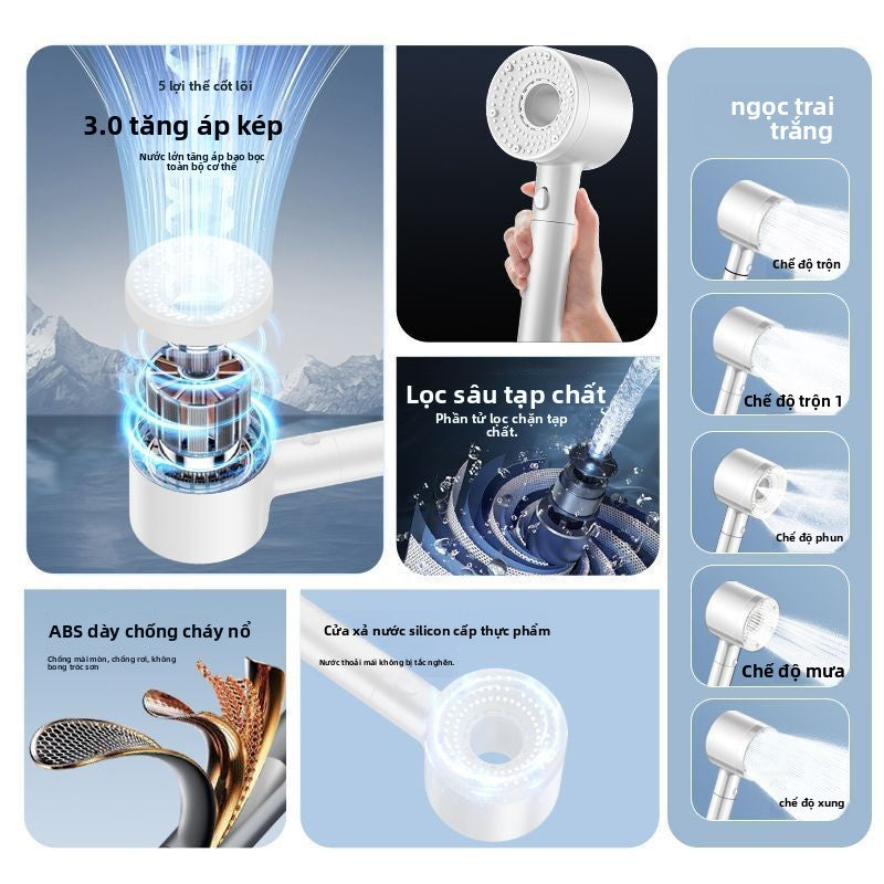 Vòi hoa sen tăng áp kèm với bộ lọc nước