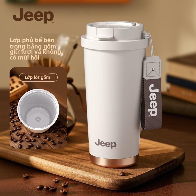 Cốc giữ nhiệt JEEP cốc cà phê mật bên trong bằng gốm nhân viên văn phòng nữ giá trị màu sắc cao đi k