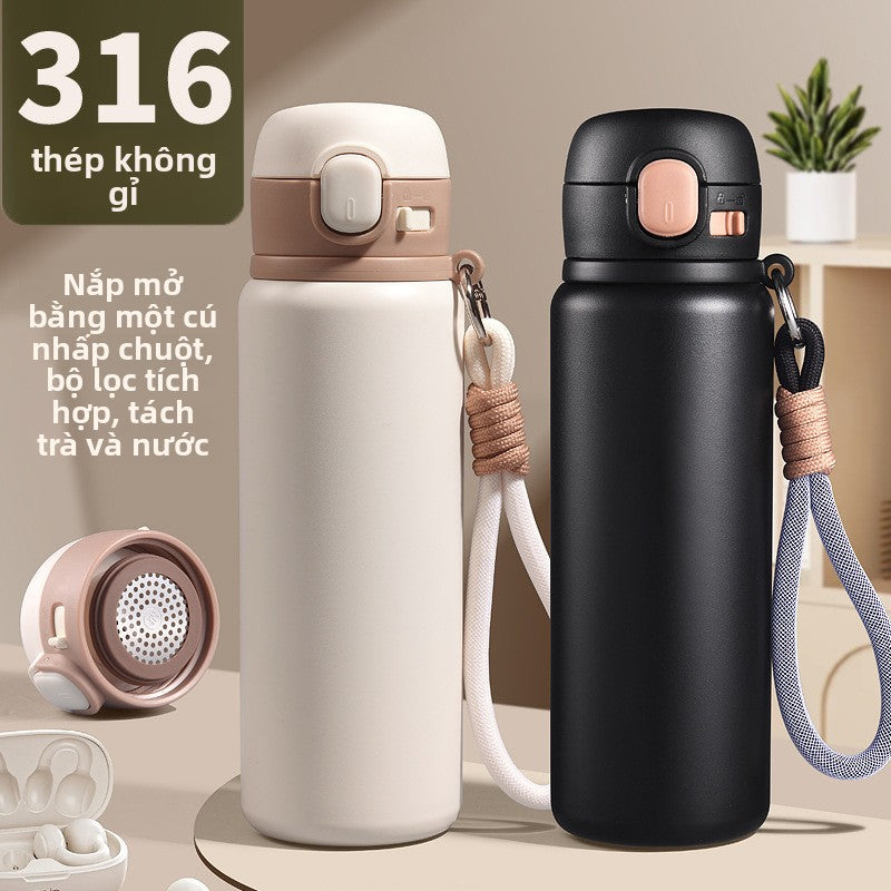 Cốc giữ nhiệt 316 màu sắc cao nảy cốc uống trực tiếp sinh viên cốc nước di động cốc cà ph