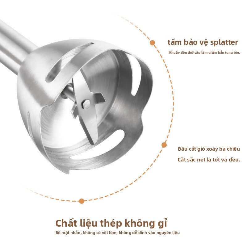 Máy xay cầm tay điện gia đình Máy ép trái cây đầu dao thép không gỉ Máy thực phẩm bổ sun