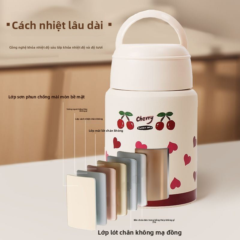 Cốc giữ nhiệt 316 cốc giữ nhiệt bằng thép không gỉ đi làm sinh viên xách tay cỡ lớn với thì