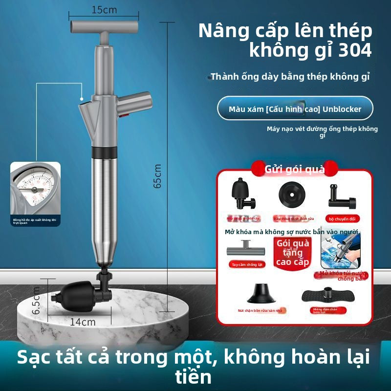 Máy thông tắc cống nhà vệ sinh gia đình