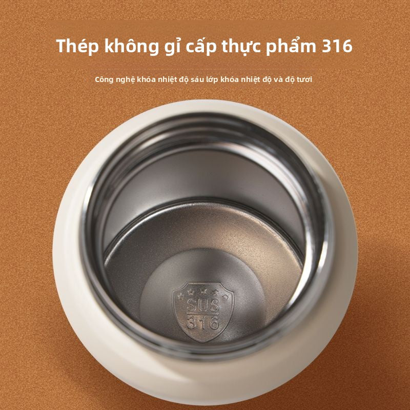 Cốc giữ nhiệt 316 cốc giữ nhiệt bằng thép không gỉ đi làm sinh viên xách tay cỡ lớn với thì
