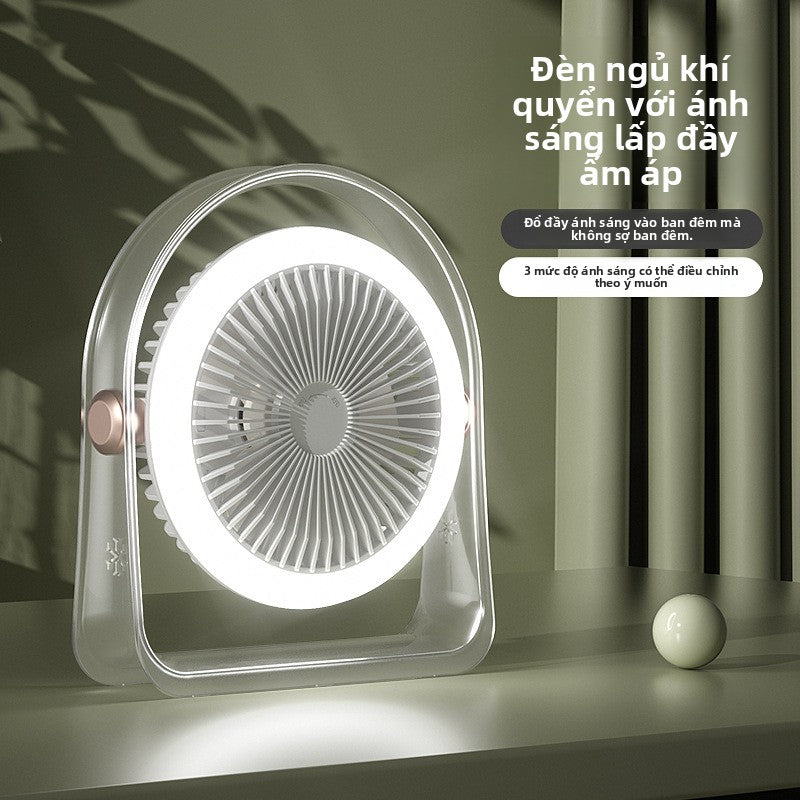 Mùa hè thiết bị gia dụng máy tính để bàn quạt ngoài trời di động khối lượng gió lớn ánh sáng sạc min