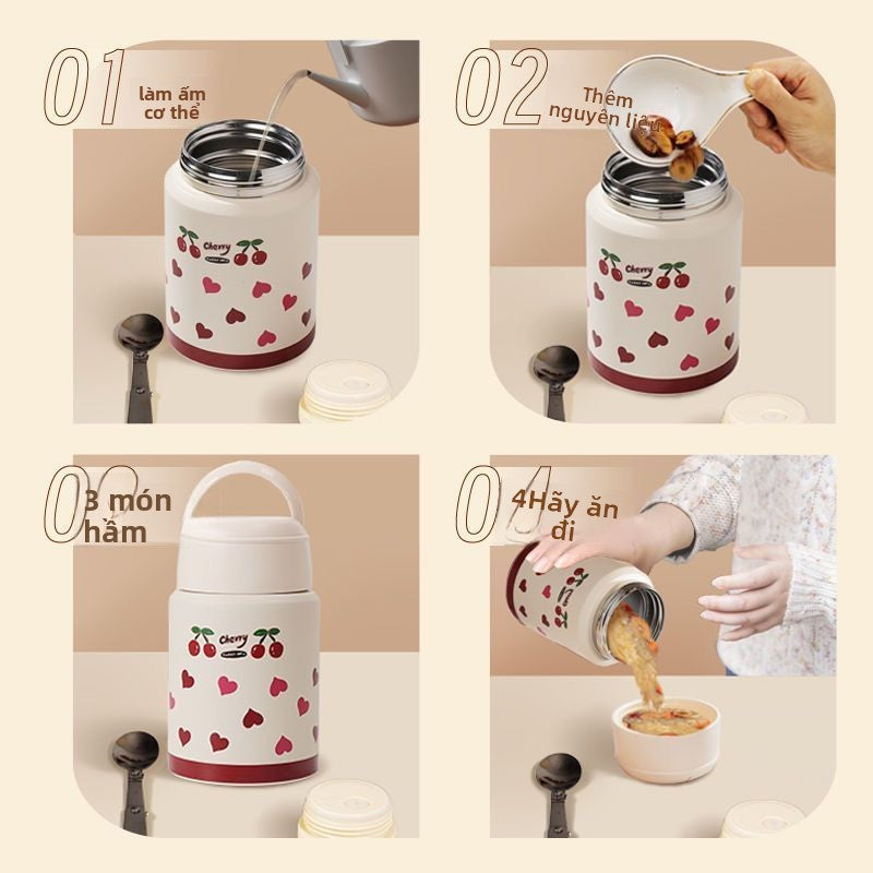 Cốc giữ nhiệt 316 cốc giữ nhiệt bằng thép không gỉ đi làm sinh viên xách tay cỡ lớn với thì