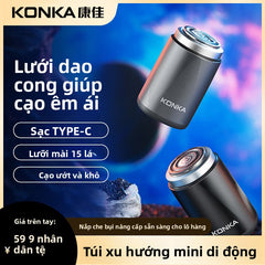 dao cạo râu điện Kang Jia / KONKA hình kim cương nam dao cạo điện xách tay mini toàn thân chống thấm nước râu dao du