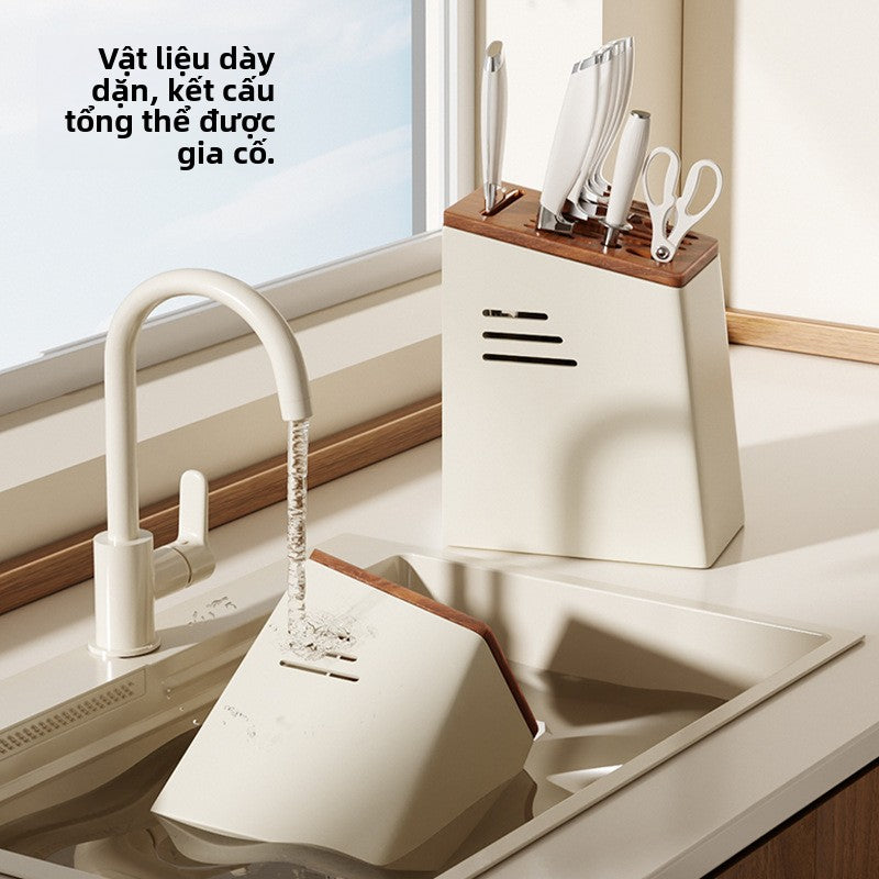 Kệ giá đỡ dao Mặt bàn nhà bếp đa chức năng dụng cụ gỗ rắn giá lưu trữ giá đỡ dao gia dụng giá đỡ chố