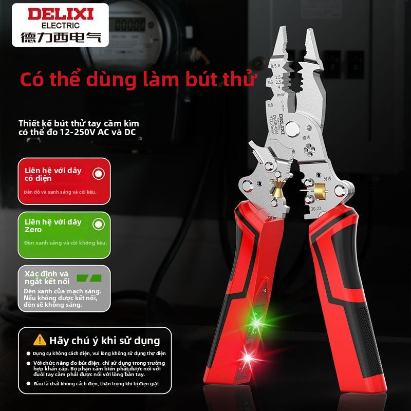 Kìm cắt đa chức năng rút dây kẹp lột da cáp chuyên dụng dây điện phân chia dây cuộn dây