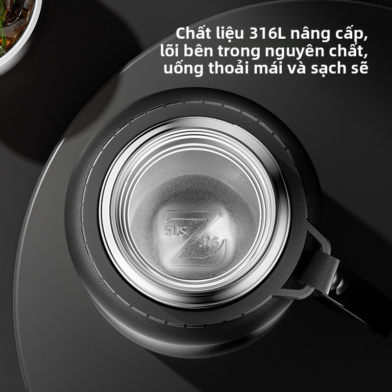 Bình giữ nhiệt 316 thép không gỉ thông minh đầy đủ thép giữ nhiệt cốc công suất lớn quà tặng bán buôn dày nước cốc