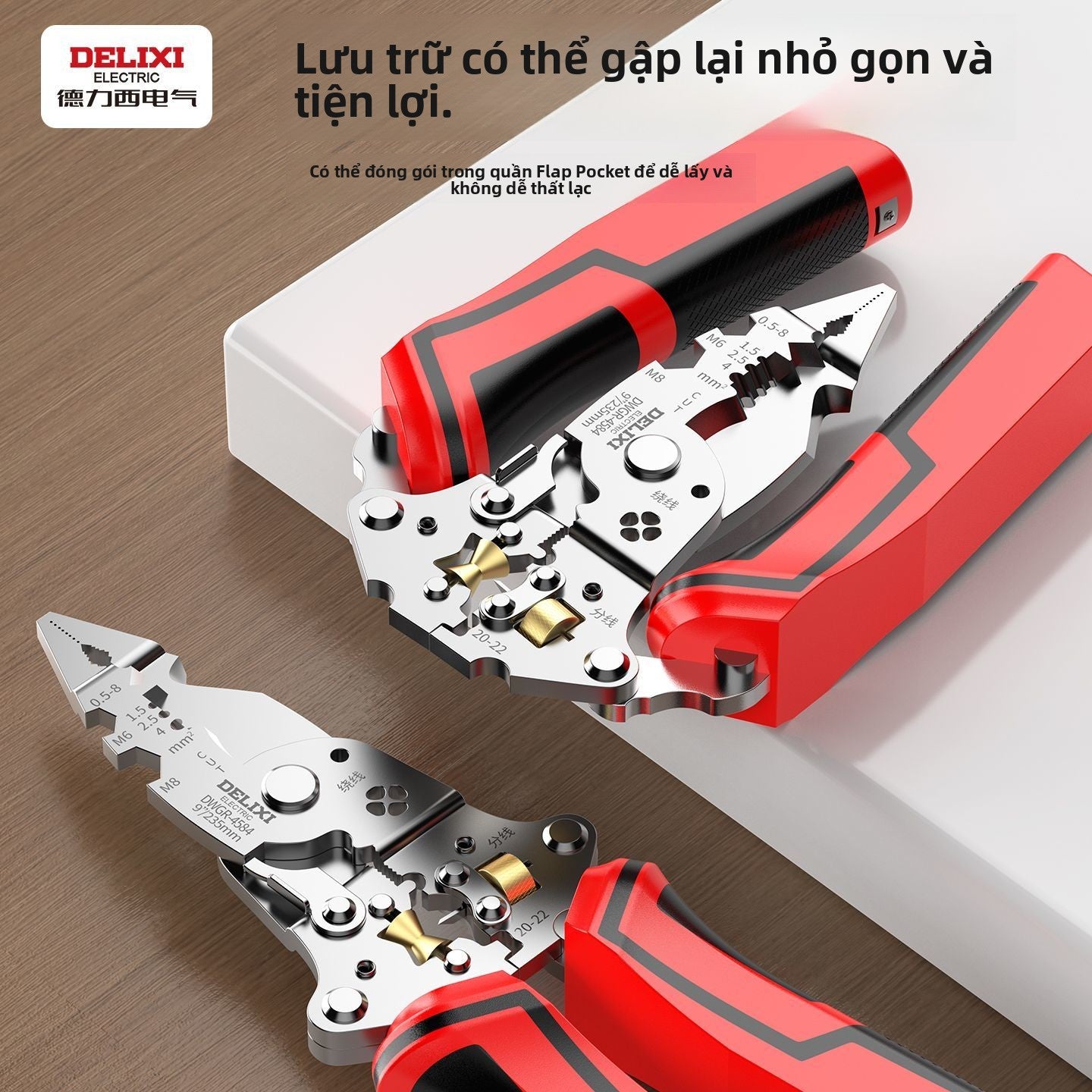 Kìm cắt đa chức năng rút dây kẹp lột da cáp chuyên dụng dây điện phân chia dây cuộn dây