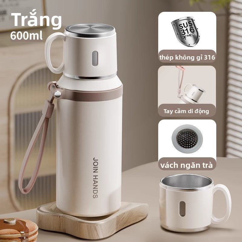 cốc giữ nhiệt mới cốc nước giá trị cao 316 thép không gỉ nam học sinh trung học cơ sở chuyên