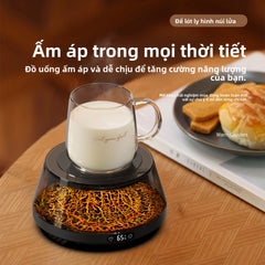Máy làm nóng cốc nhiệt độ không đổi đế lót ly bốn bánh sưởi ấm giữ nhiệt thông minh kiểm soát nhiệt độ văn ph
