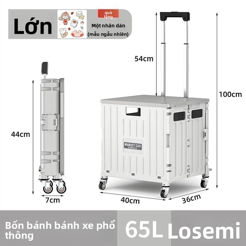 xe kéo nhỏ Ngoài trời cắm trại mua thức ăn xe kéo nhỏ xe đẩy nhỏ đặt quầy hàng tay trailer gấp giỏ hàng di động