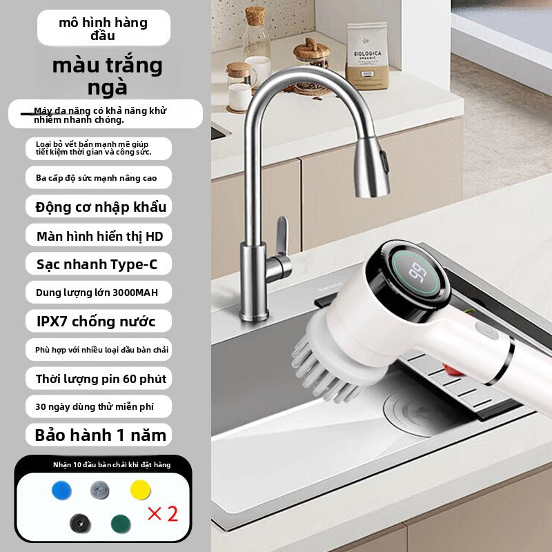 bàn chải đa chức năng nhà bếp tự động rửa chén bàn chải giày cầm tay gạch nh