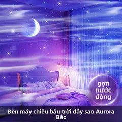 Đèn trang trí Màu đỏ ròng cùng loại đèn chiếu sao cực quang Bắc Cực quang phòng ngủ lãng mạn đầy sao quà tặng lễ h