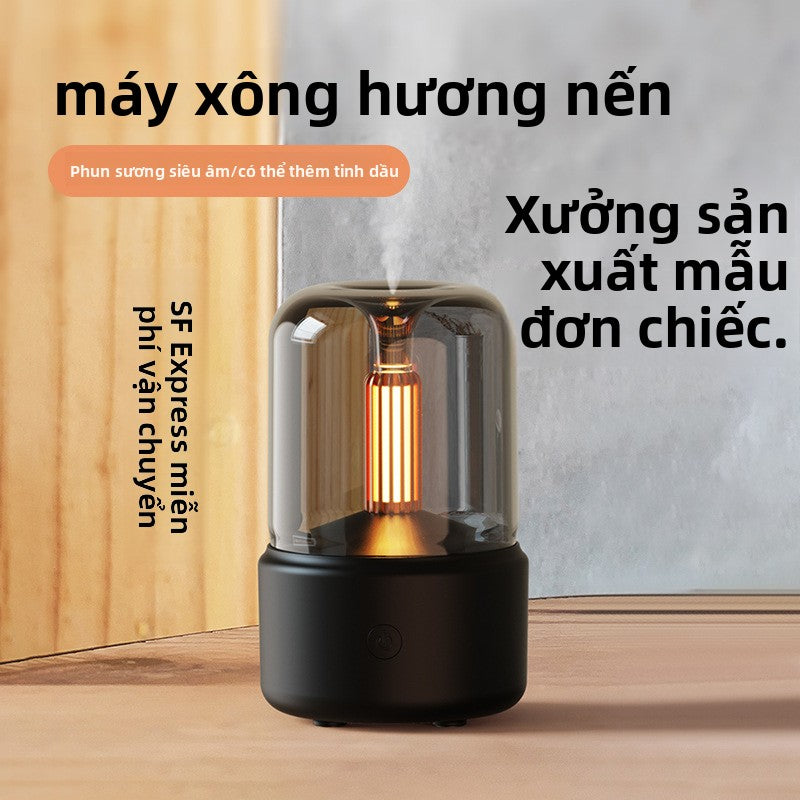 Máy xông tinh dầu mới mô phỏng máy thơm nến văn phòng khách sạn phòng ngủ đầu giường máy tạo độ ẩm ánh sán