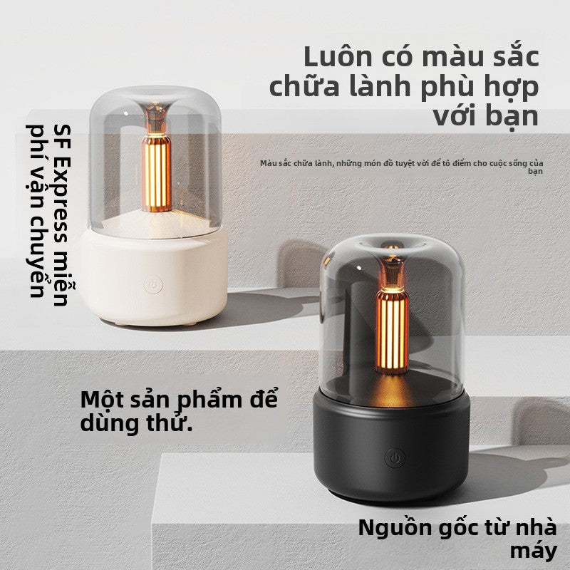 Máy xông tinh dầu mới mô phỏng máy thơm nến văn phòng khách sạn phòng ngủ đầu giường máy tạo độ ẩm ánh sán