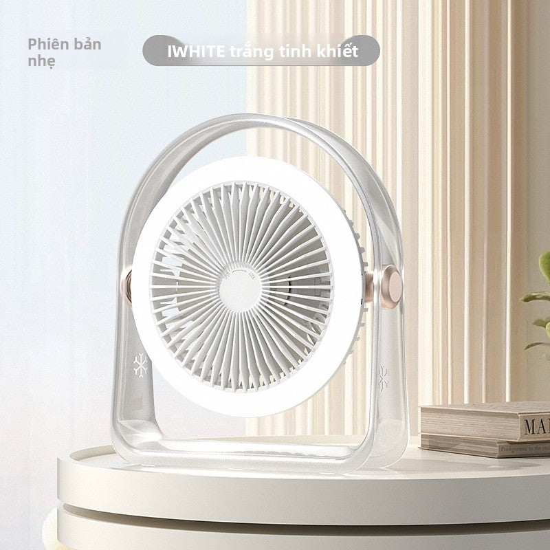 Mùa hè thiết bị gia dụng máy tính để bàn quạt ngoài trời di động khối lượng gió lớn ánh sáng sạc min