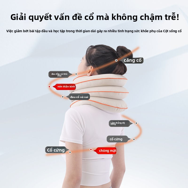 Máy kéo cột sống cổ y tế Inflatable chỉnh hình y tế bảo vệ cổ hộ gia đình chống cúi đầu hỗ trợ cổ bả