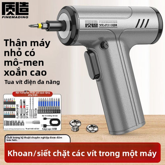 tuốc nơ vít điện lithium điện súng lục khoan gia đình tuốc nơ vít nhỏ lô tay tự thân