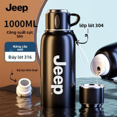 Bình giữ nhiệt ngoài trời JEEP Bình giữ nhiệt bằng thép không gỉ di động công suất lớn Bình giữ nhiệ