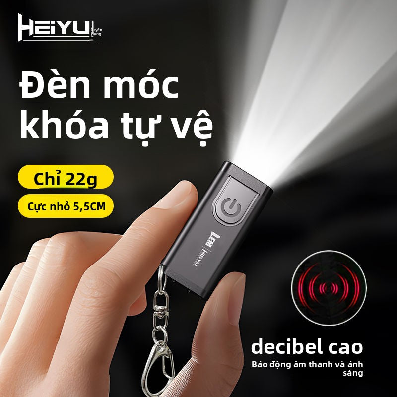 móc chìa khóa đèn pin ánh sáng mạnh sạc siêu sáng LED nhỏ di động ánh sáng n