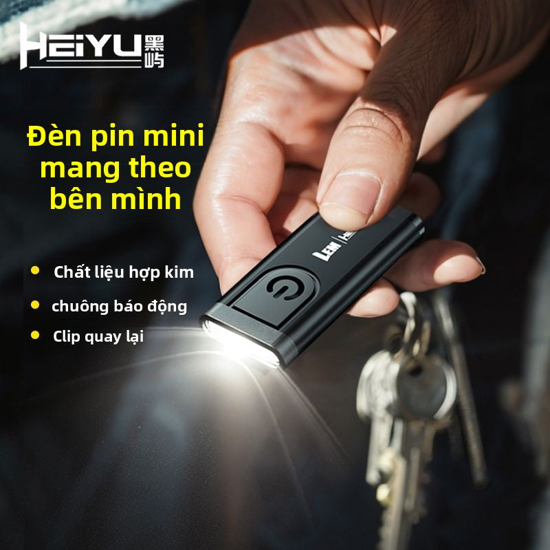móc chìa khóa đèn pin ánh sáng mạnh sạc siêu sáng LED nhỏ di động ánh sáng n