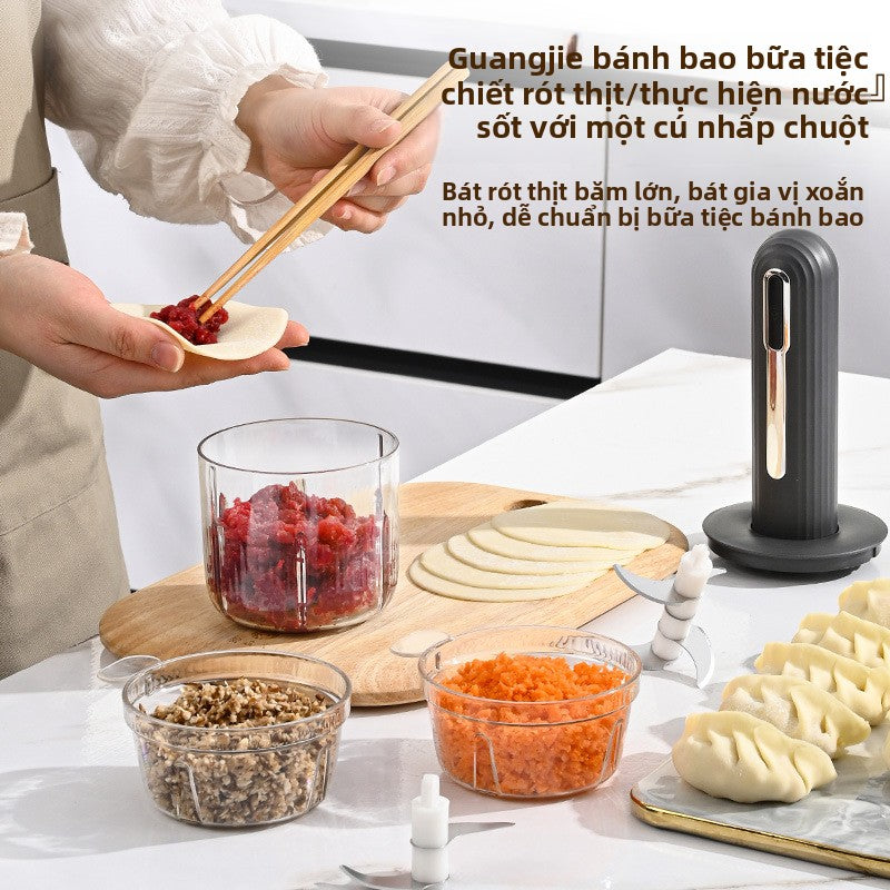 Máy xay thịt điện không dây gia đình Máy nấu ăn đa chức năng nhà bếp Máy xay tỏi Máy xay thịt nhỏ Má