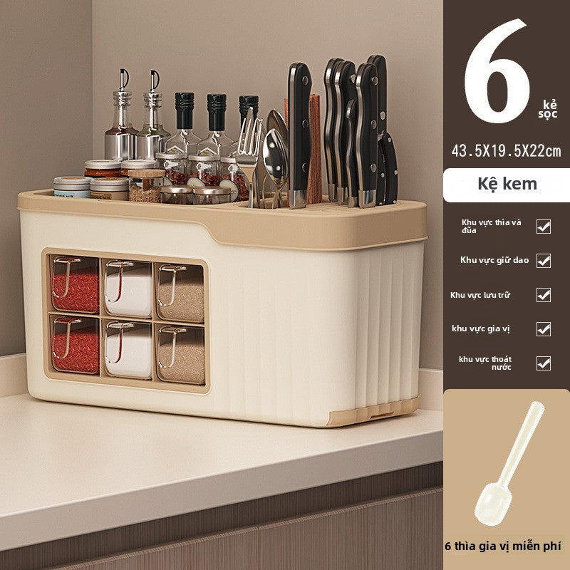 [flashsale]Hộp gia vị kết hợp bộ nhà bếp đa chức năng gia vị muối lon gia vị (Copy)