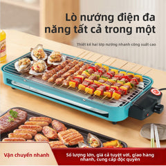 Lò nướng điện gia đình lò nướng ngoài trời không khói thuốc, đĩa nướng điện mới đa chức năng thịt nư