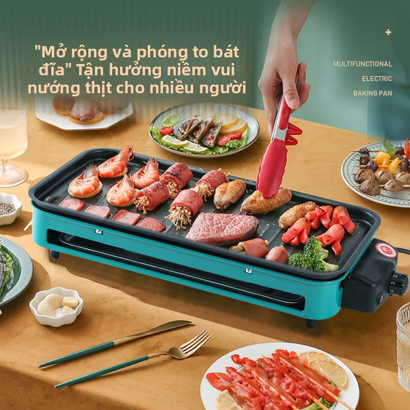 Lò nướng điện gia đình lò nướng ngoài trời không khói thuốc, đĩa nướng điện mới đa chức năng thịt nư