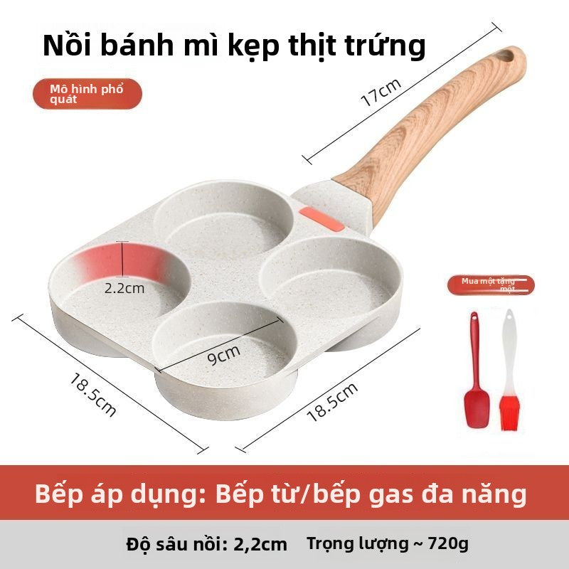 Chảo  đáy phẳng đá lúa mạch không dính nồi gia đình 3 trong 1 bít tết nồi