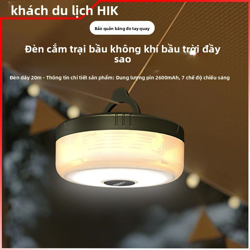Đèn cắm trại ngoài trời sạc siêu dài độ bền di động treo lều trại màn trời đèn led