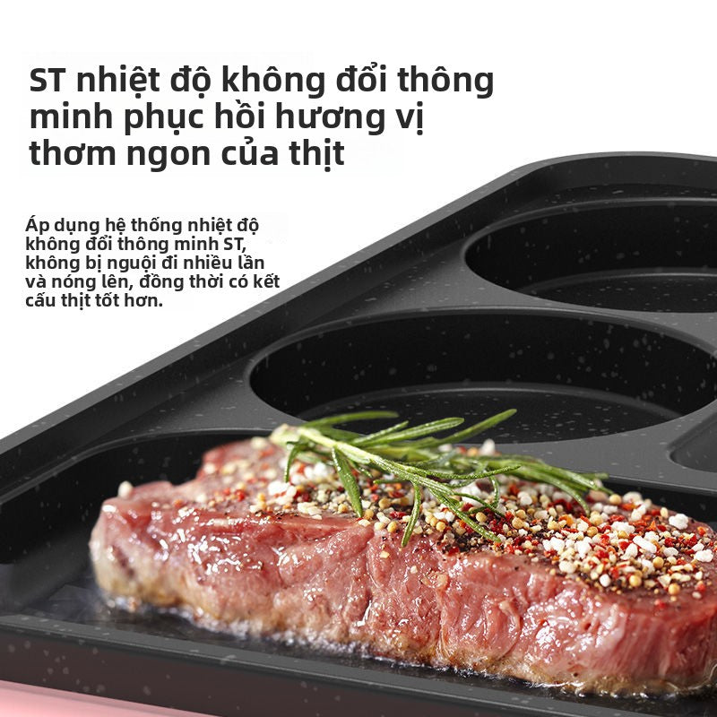 Máy làm bánh mì kẹp thịt trứng chiên không dính chảo chiên cắm điện gia đình ăn sáng bánh kếp chảo b