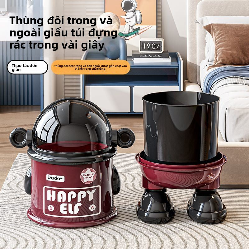 Thùng rác Phi hành gia thùng rác nhà phòng khách nhẹ sang trọng cao cấp 2025 giá trị màu sắc cao sáng tạo phòn
