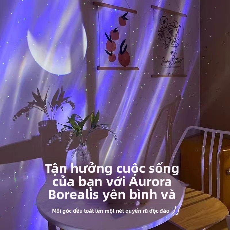 Đèn trang trí Lưới đỏ cực quang Bluetooth sao chiếu đèn phòng ngủ phòng ngủ lãng mạn đầy sao ánh sáng sinh nhật qu